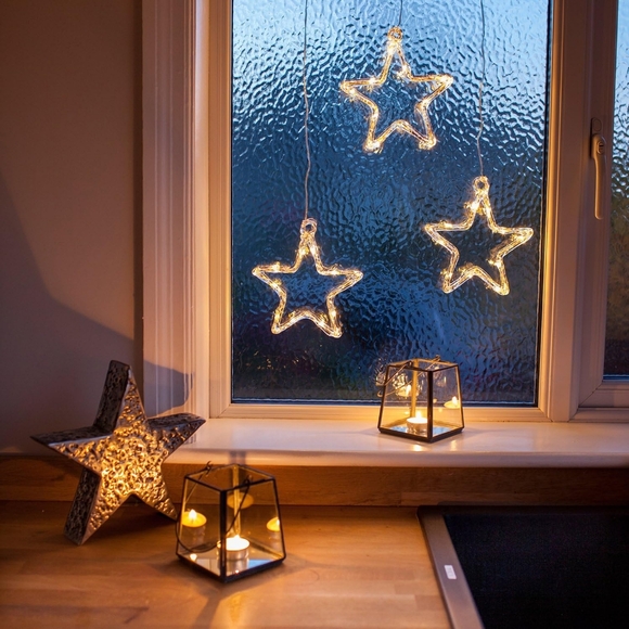 LED Christmas Hanging Star Lights (batteries) - Picture 2 of 6